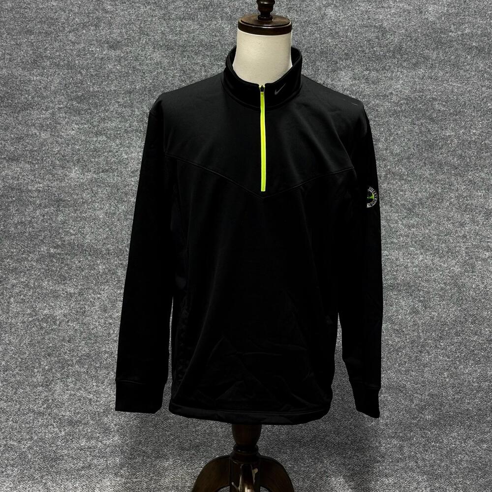 Nike Golf Sweatshirt Mens XL Black Therma-Fit 1/4 Zip Pullover Fleece Mock Neck
